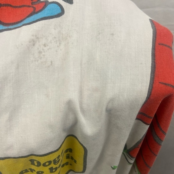 Vintage 1971 Peanuts Twin Size Fitted Sheet Bedsheet Charlie Brown Snoopy Fabric - Picture 13 of 13